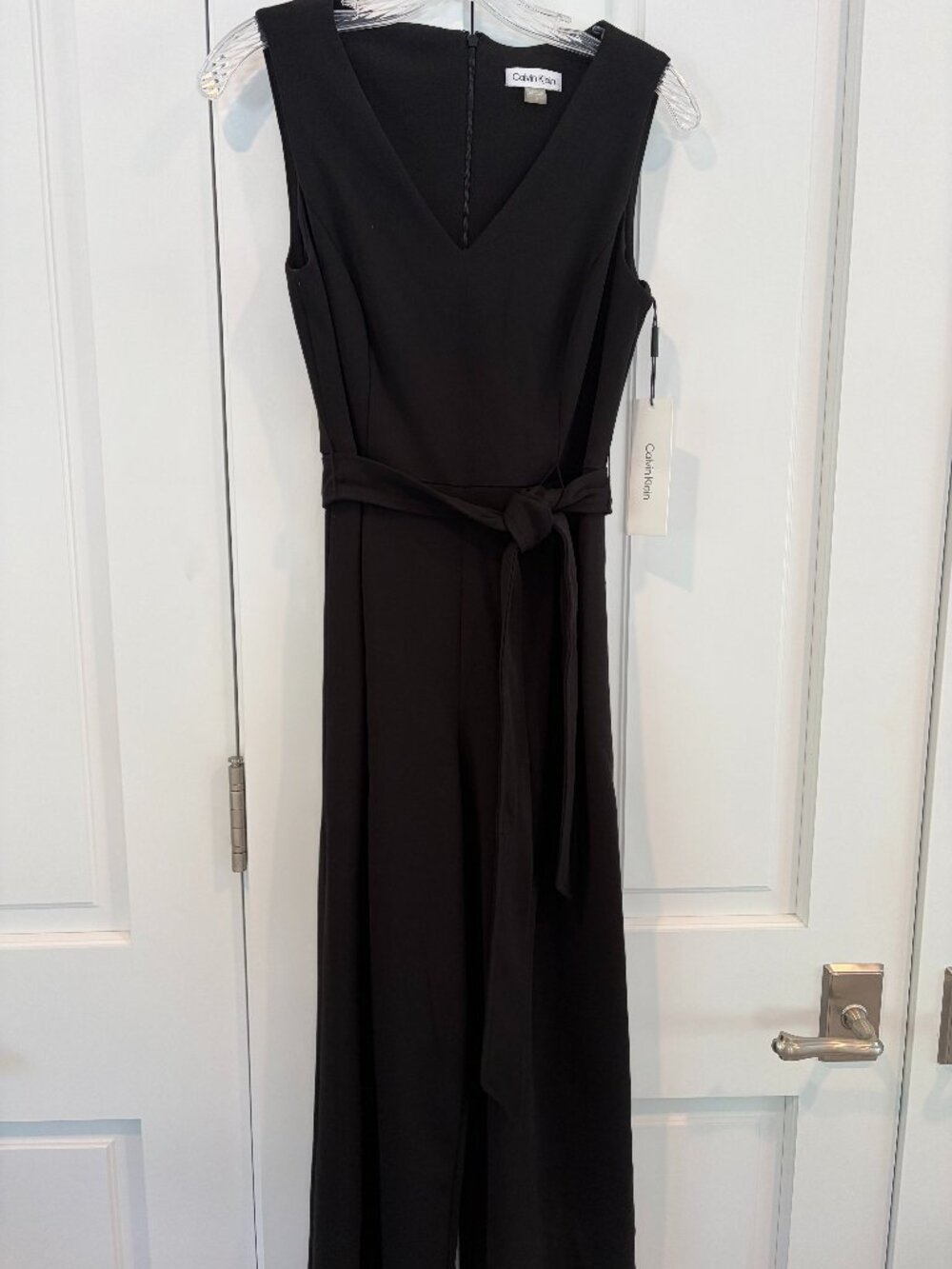 Calvin Klein Black Sleeveless V-neck Jumpsuit New
